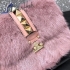 Valentino Rockstud Fur Bag 21cm pink